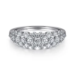 Gabriel & Co. 14K White Gold Multi Row Diamond Ring