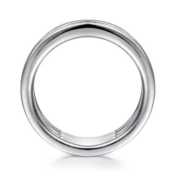 New Gabriel & Co. 14K White Gold Multi Row Diamond Wide Band Ring