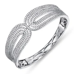 Sale Gabriel & Co. 18K White Gold Multi Row Textured Diamond Bangle