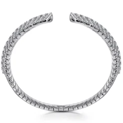 New Gabriel & Co. 14K White Gold Open Chevron Diamond Bangle