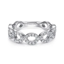 Online Gabriel & Co. 14K White Gold Open Circles Diamond Band