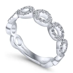 Online Gabriel & Co. 14K White Gold Open Circles Diamond Band