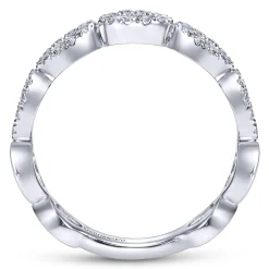 Online Gabriel & Co. 14K White Gold Open Circles Diamond Band