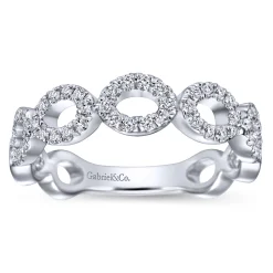 Online Gabriel & Co. 14K White Gold Open Circles Diamond Band