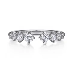 Clearance Gabriel & Co. 14K White Gold Open Diamond Anniversary Band - 0.5 ct