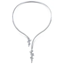Clearance Gabriel & Co. 18K White Gold Open Diamond Cluster Collar Necklace