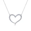Best Gabriel & Co. 14K White Gold Open Diamond Heart Pendant Necklace