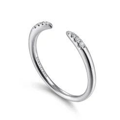 Gabriel & Co. 14K White Gold Open Diamond Tipped Stackable Ring