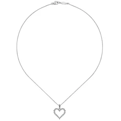 Clearance Gabriel & Co. 14K White Gold Open Heart Diamond Pendant Necklace