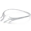Hot Gabriel & Co. 18K White Gold Open Multi Row Diamond Statement Necklace