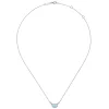 New Gabriel & Co. 14K White Gold Oval Aquamarine Pendant Necklace with Diamond Accents