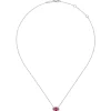 Outlet Gabriel & Co. 14K White Gold Oval Ruby and Diamond Halo Pendant Necklace