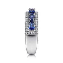 Online Gabriel & Co. 14K White Gold Oval Sapphire and Diamond Band