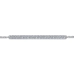 Gabriel & Co. 14k White Gold Pave Diamond Bar Chain Bracelet