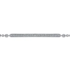 Outlet Gabriel & Co. 14K White Gold Pave Diamond Bar Tennis Bracelet