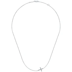 Clearance Gabriel & Co. 14K White Gold Pave Diamond Cross Necklace