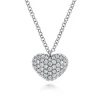 New Gabriel & Co. 14K White Gold Pave Diamond Encrusted Heart Necklace