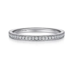 Online Gabriel & Co. 14K White Gold Pave Diamond Eternity Stackable Ring