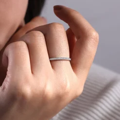 Online Gabriel & Co. 14K White Gold Pave Diamond Eternity Stackable Ring