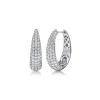 Gabriel & Co. 14K White Gold Pave Diamond Graduating Classic Oval Hoop Earrings
