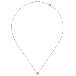 New Gabriel & Co. 14K White Gold Pave Diamond Hamsa Pendant Necklace