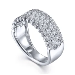 Clearance Gabriel & Co. 14K White Gold Pave Diamond Ring