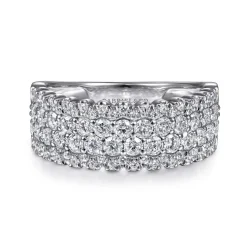 Clearance Gabriel & Co. 14K White Gold Pave Diamond Ring
