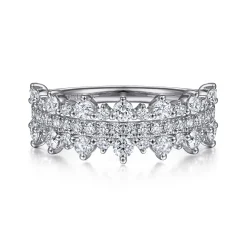 Gabriel & Co. 14K White Gold Pave Diamond Ring
