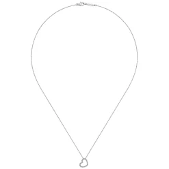 Clearance Gabriel & Co. 14K White Gold Pave Diamond Sidways Open Heart Pendant Necklace