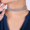 Clearance Gabriel & Co. 18K White Gold Pave Diamond Spike Statement Necklace