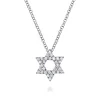 Online Gabriel & Co. 14K White Gold Pave Diamond Star of David Pendant Necklace