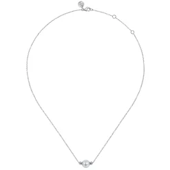 Discount Gabriel & Co. 14K White Gold Pearl Bujukan Fashion Necklace