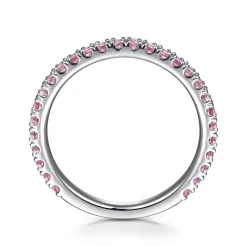 Gabriel & Co. 14k White Gold Pink Sapphire Stackable Ring