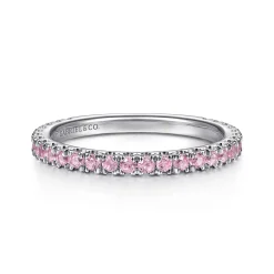 Gabriel & Co. 14k White Gold Pink Sapphire Stackable Ring