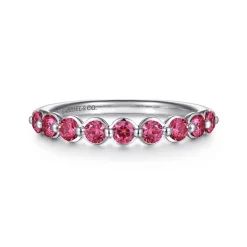 New Gabriel & Co. 14K White Gold Pink Tourmaline Stackable Ring
