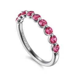 New Gabriel & Co. 14K White Gold Pink Tourmaline Stackable Ring