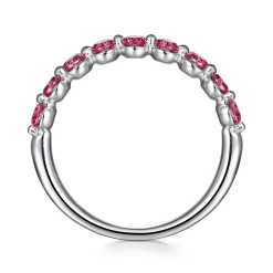 New Gabriel & Co. 14K White Gold Pink Tourmaline Stackable Ring