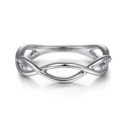 Gabriel & Co. 14K White Gold Plain Twisted Stackable Ring