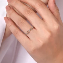 Gabriel & Co. 14K White Gold Plain Twisted Stackable Ring