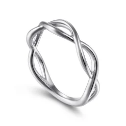 Gabriel & Co. 14K White Gold Plain Twisted Stackable Ring