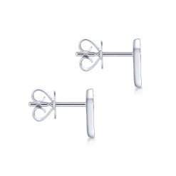 Outlet Gabriel & Co. 14K White Gold Pointed Diamond Bar Stud Earrings