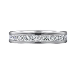 Discount Gabriel & Co. 14K White Gold Princess Cut Channel Prong Set Diamond Anniversary Band - 0.95 ct