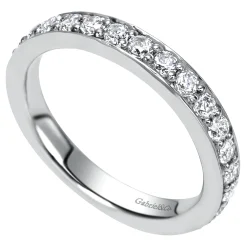 Hot Gabriel & Co. 14K White Gold Prong Channel Set Diamond Wedding Band - 0.72 ct