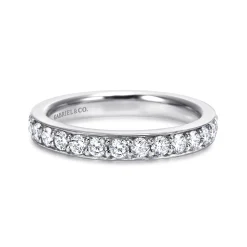 Hot Gabriel & Co. 14K White Gold Prong Channel Set Diamond Wedding Band - 0.72 ct