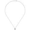 New Gabriel & Co. 14K White Gold Prong Set Diamond Cluster Pendant Necklace