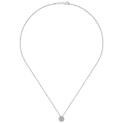 New Gabriel & Co. 14K White Gold Prong Set Diamond Cluster Pendant Necklace