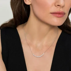 Hot Gabriel & Co. 14K White Gold Prong Set Diamond Bar Necklace