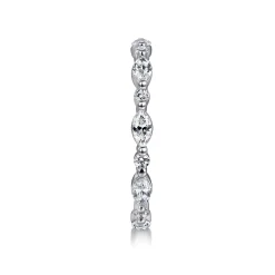 Sale Gabriel & Co. 14K White Gold Prong Set Marquise and Round Diamond Eternity Band - 0.75 ct