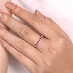Outlet Gabriel & Co. 14K White Gold PT - Pink Tourmaline Ladies Ring