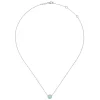 Outlet Gabriel & Co. 14K White Gold Round Aquamarine and Diamond Halo Pendant Necklace